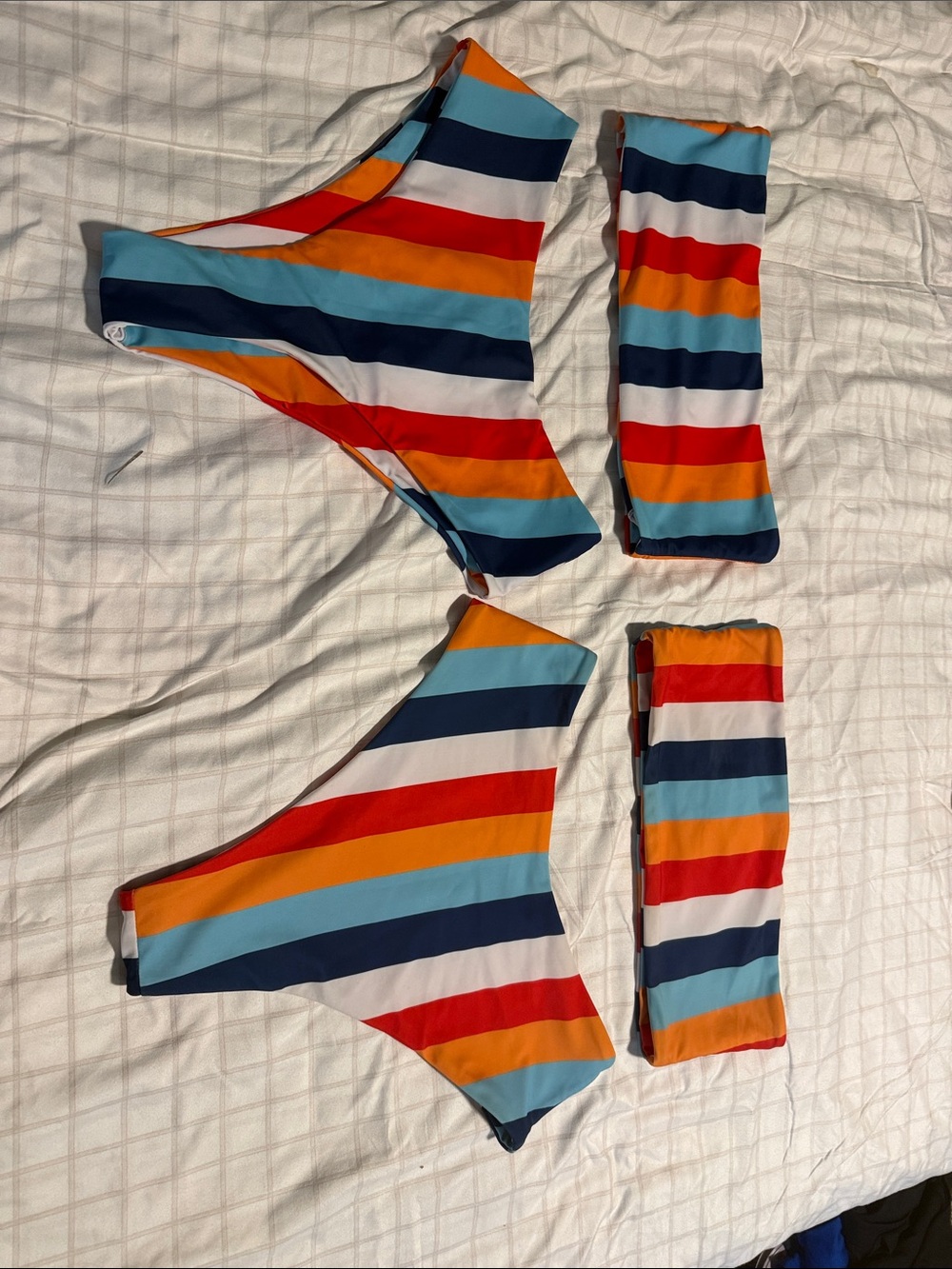 2 Women’s Stripe 2-Piece Swimsuit in Multi-Color size small and medium
